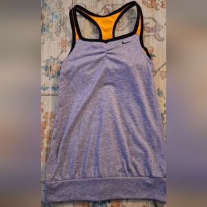 Nike Purple Heather Racerback Tank with Yellow Liner and Black Trim